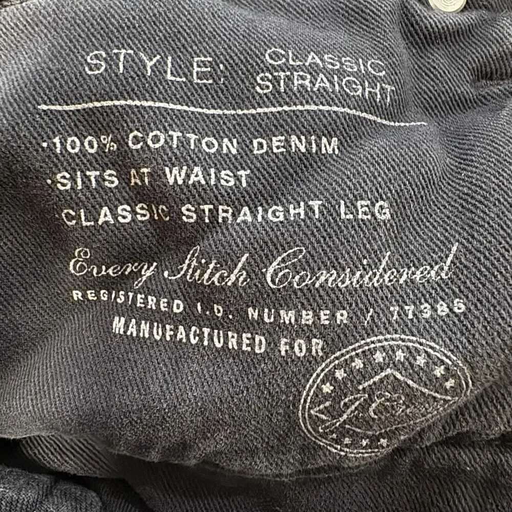 J.Crew Men’s Classic Straight Leg Jeans Gray Black Washed Denim W33 L30